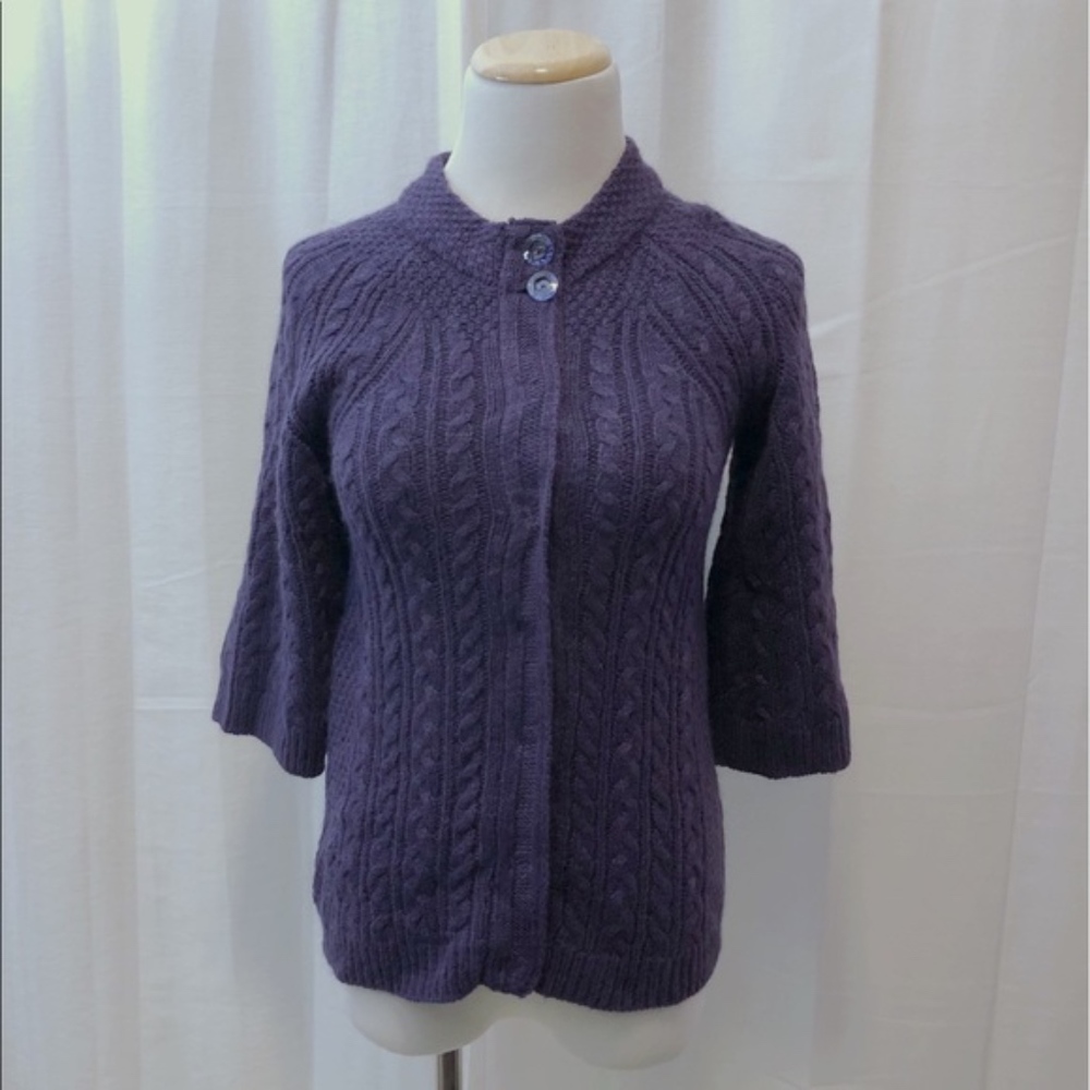 Anthropologie Charlotte Tarantola purple cardi S